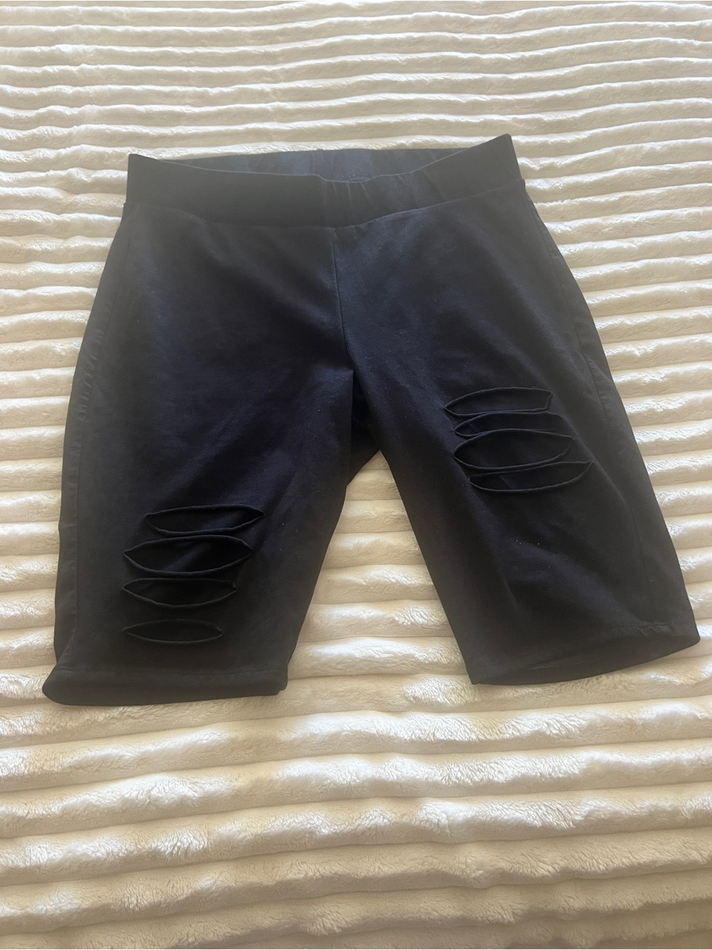 Torrid Black Women's Distressed Biker Shorts